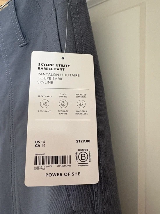 Athleta Skyline High Rise Barrel Leg Pant in Slate - 14 - NWT - Picture 3 of 5